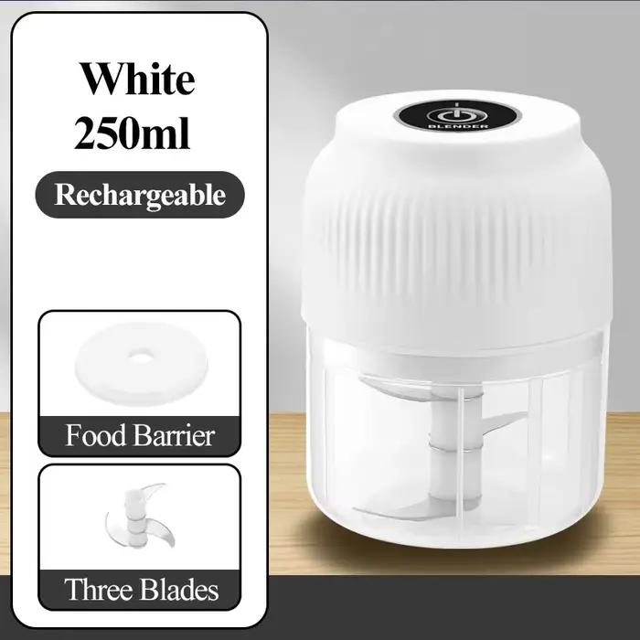 Mini hachoir électrique sans fil USB rechargeable de 250 ml pour légumes, ail et autres aliments – I