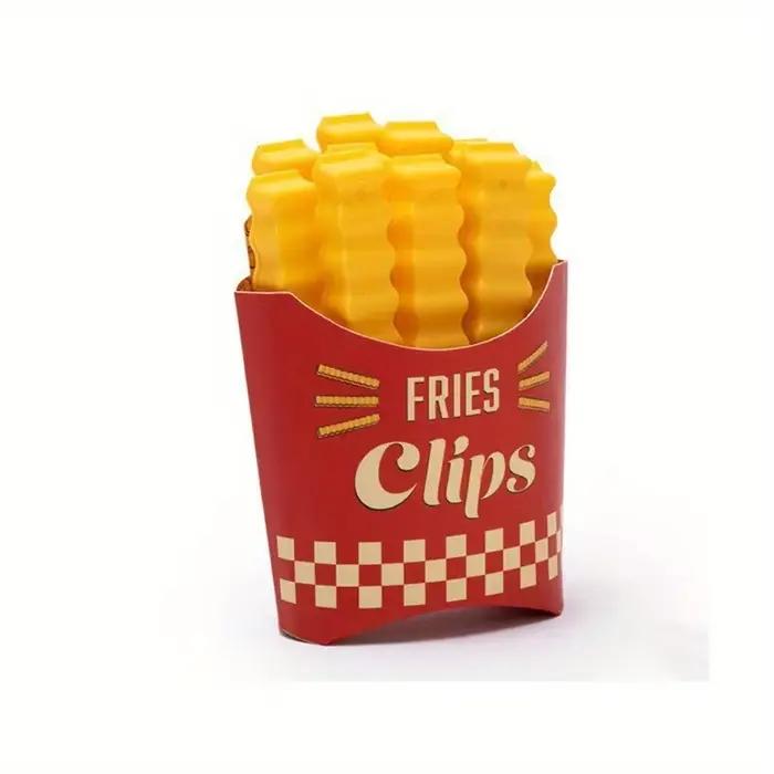 Ensemble de 12 clips de scellage en forme de copeaux de pommes de terre et boîte de rangement de col