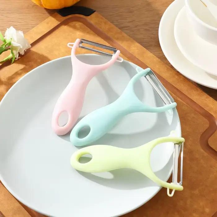 Couteau à éplucher en acier inoxydable, manche nordique en PP, éplucheur de pommes de terre et de lé
