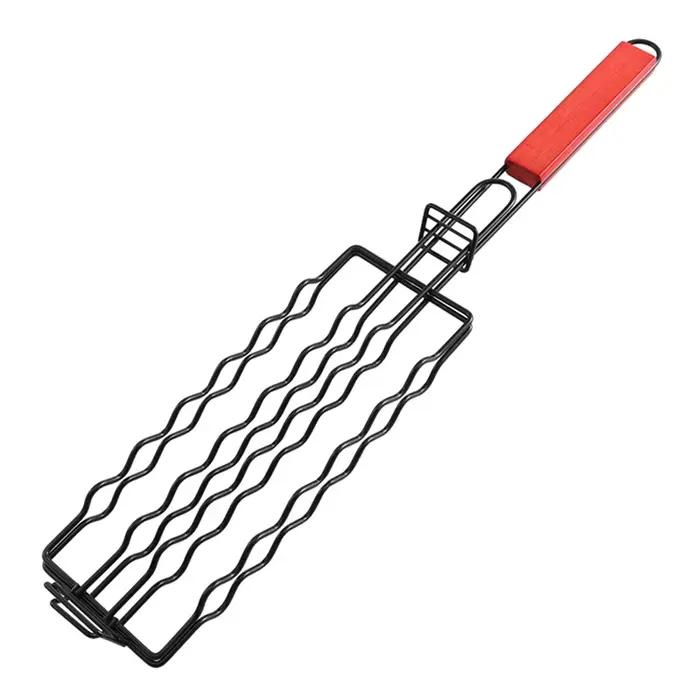 BBQ Hot Dog Grill Saucisse Cuit Panier Poisson Grillé Clip Antiadhésif Jambon Saucisse Hotdog Barbec