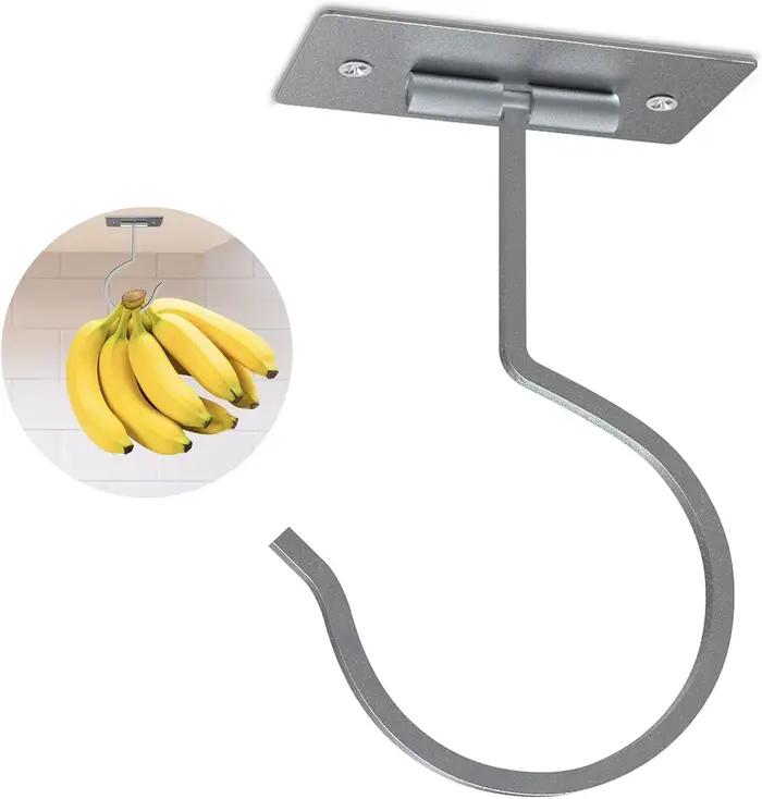 1-2 crochets à bananes autocollants, support à bananes pliable sous l'armoire, crochet à bananes en 