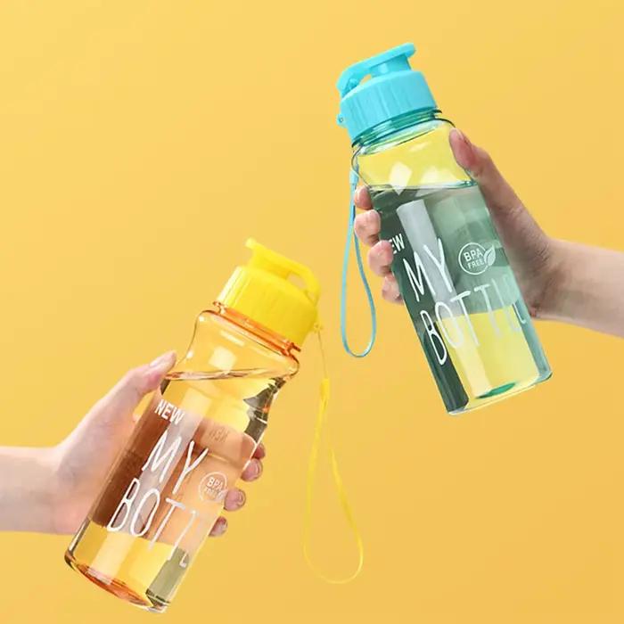 Bouteille d'eau en plastique de 550ml, tasse de sport Portable avec corde Anti-chute, récipient d'ea