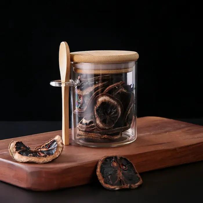 Boîte scellée transparente avec couvercles et cuillères, pots à épices, résistant à l'humidité, herm