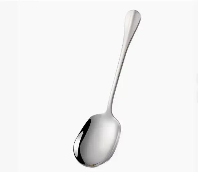 Grande cuillère à riz ergonomique en acier inoxydable, cuillère de service en métal, couverts de cui