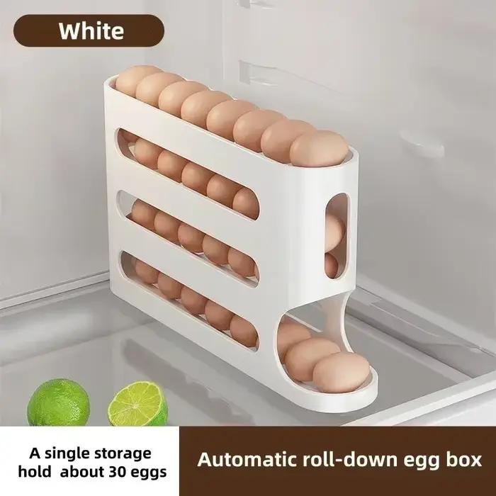 Porte-œufs à 4 couches pour réfrigérateur, distributeur d'œufs à roulement automatique, support à œu