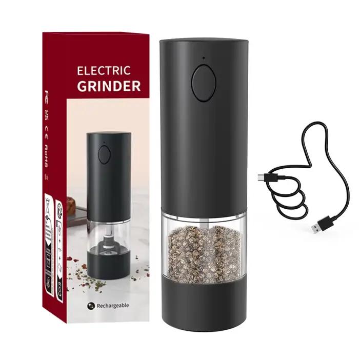 Moulin à poivre électrique automatique, moulin à sel et à poivre, Rechargeable par USB, grossièreté 