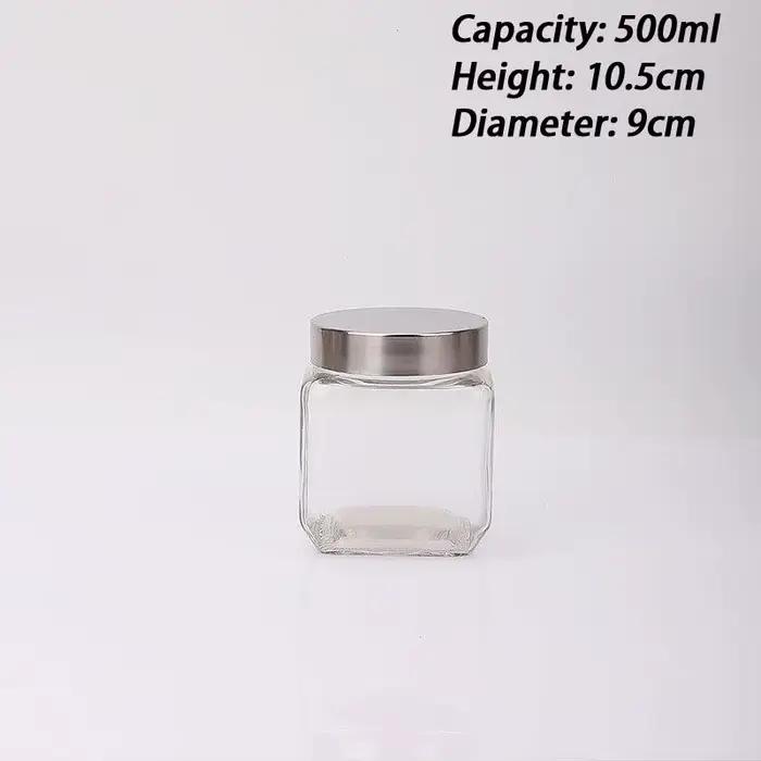 Bocaux en verre avec couvercle en acier inoxydable, essentiels pour le stockage, bocaux en verre car