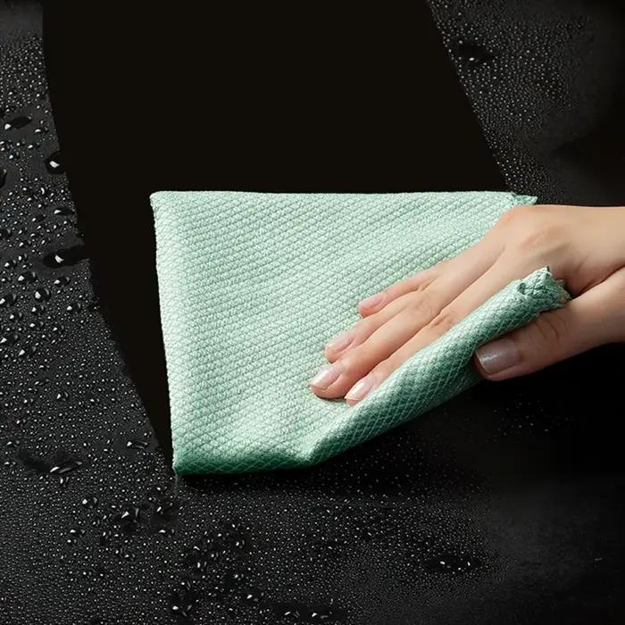 Chiffon de nettoyage de verre en microfibre, 10 pièces, non pelucheux, pour fenêtres, voiture, miroi