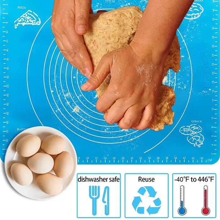 Tapis de cuisson en Silicone, tapis de pâte à pétrir, feuille de gâteau à Pizza, revêtement de cuisi