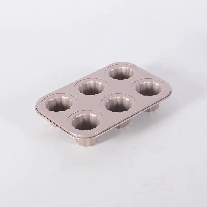 Moule à cannelés antiadhésif Chefmade 12/6 cavités en acier au carbone, plaque de cuisson à démoulag