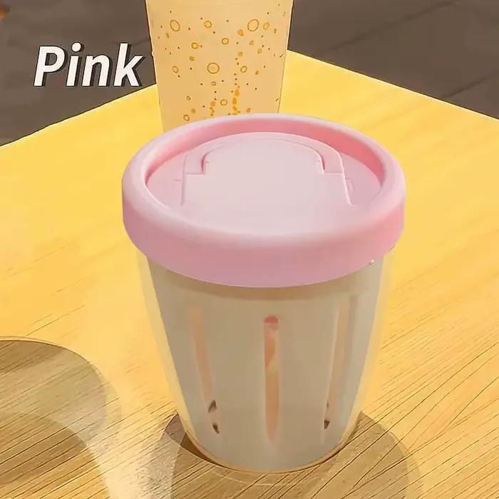 Tasse à salade avec fourchette, tasse à fruits cylindrique en plastique, fonction de Drainage multif