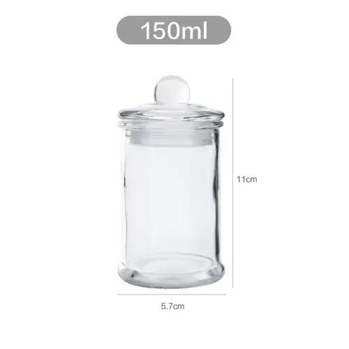 Bocaux en verre scellés transparents minimalistes, pots de rangement avec veds, caddie à thé, pots à