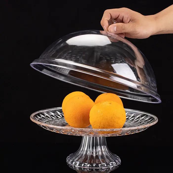Assiette à Gâteau avec Couvercle Transparent, Multifonctionnel pour Salle à Manger