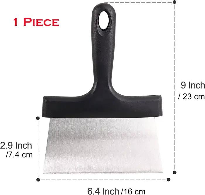 PizzAtHome-Grattoir à gril en acier inoxydable, grattoir à plaque chauffante, grattoir à aliments po