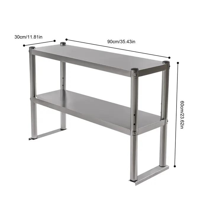 Brittop-Étagère réglable pour table de préparation, deux espaces de stockage recyclables, 12x36 pouc