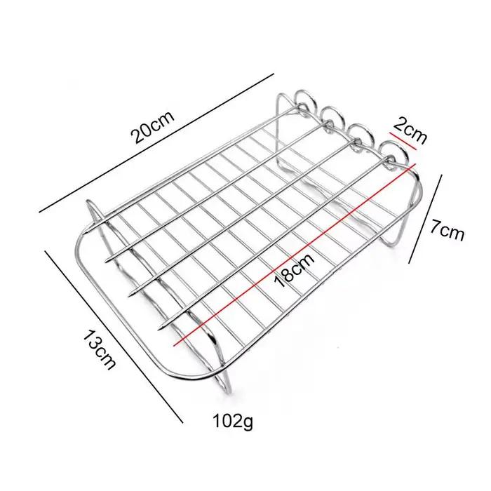 Accessoires pour friteuse à air électrique BBQ, grille double couche en acier inoxydable 430, grille
