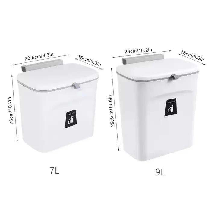 Poubelle suspendue avec couvercle, grande capacité, cuisine, recyclage, panier poubelle, porte d'arm