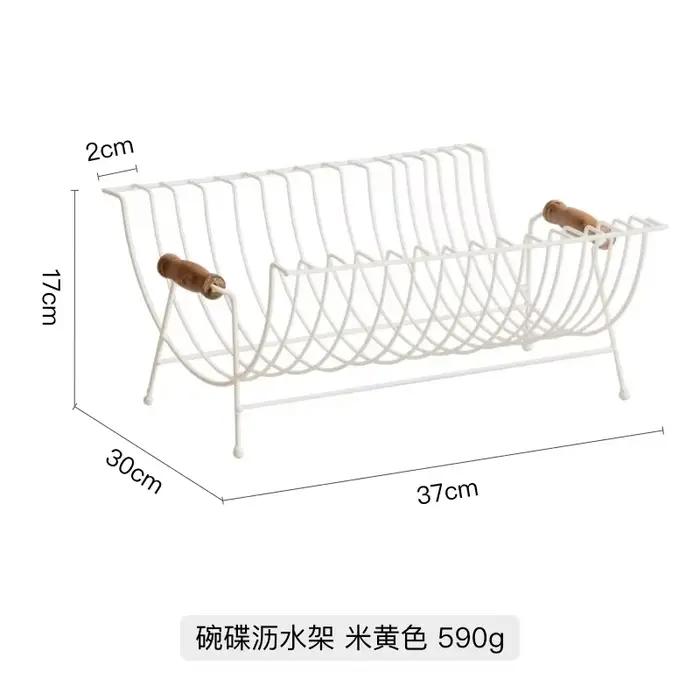 Organisateur japonais de bols et d'assiettes de cuisine en fer forgé, égouttoir de vaisselle en méta