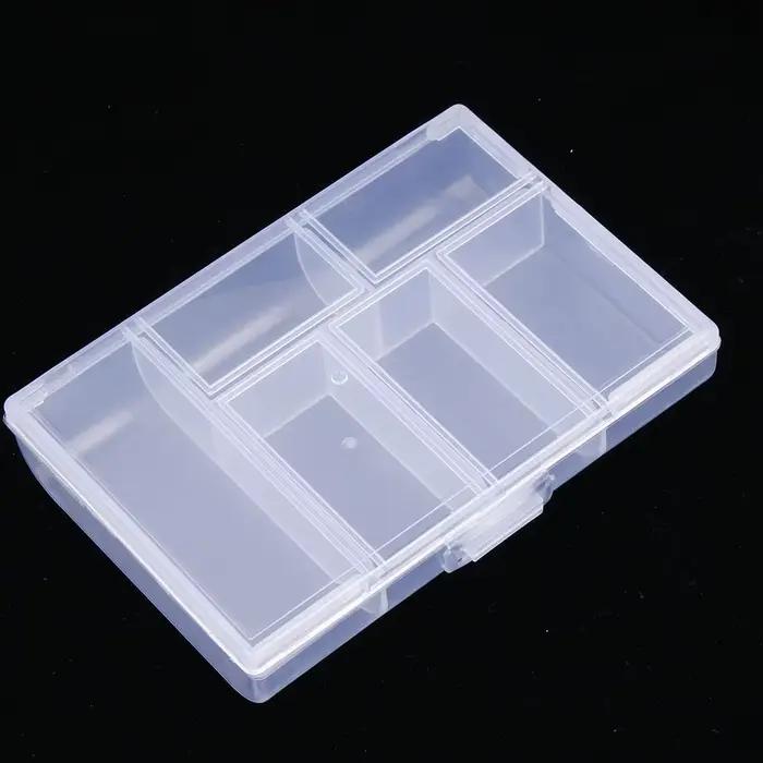 Boîte de rangement transparente en plastique, boîtier de rangement pour perles, bijoux, pilule, pièc