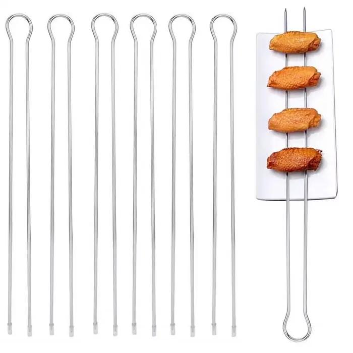 Ensemble de brochettes de Barbecue Double en acier inoxydable, 6/10/12 pièces, bâtonnets de Barbecue