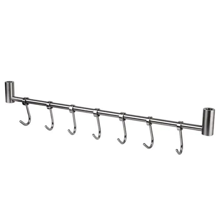 Support de Rail de cuisine mural, support suspendu pour ustensiles, crochets de suspension en acier 