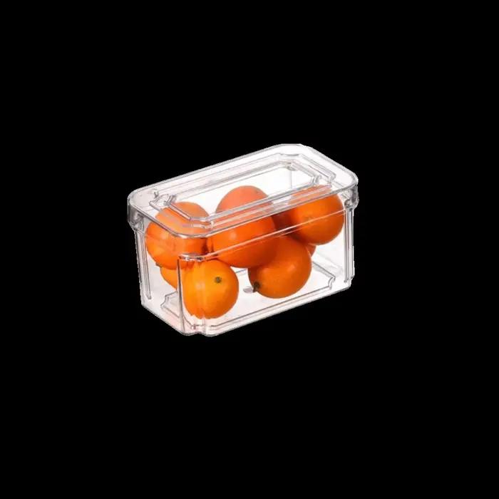 Boîte de rangement transparente pour réfrigérateur, organiseur de tiroir en plastique scellé avec co