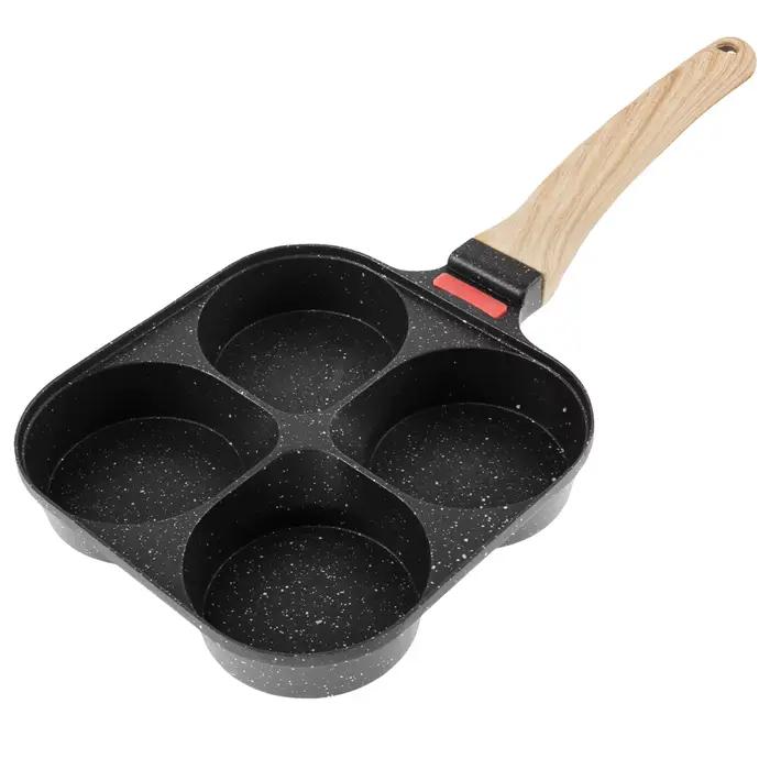 Poêle à œufs antiadhésive, 4 tasses, ustensiles de cuisine, poêle à crêpes, poêle à œufs adaptée à l