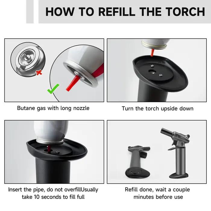 Torche au butane professionnelle haute puissance, contrôle de la flamme de précision, illable au quo