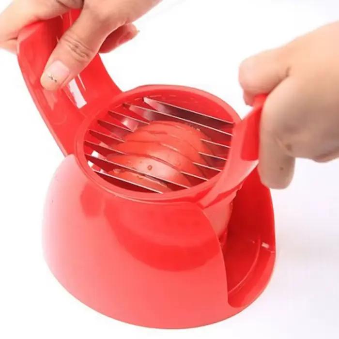 Trancheuse à tomates en plastique rouge, coupe-fruits souple, trancheuse à mozzarella