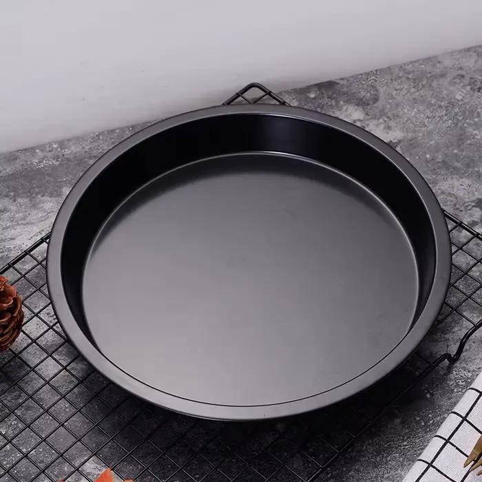 Plat à pizza circulaire en acier au carbone antiadhésif de 6, 8, 9 et 10 pouces, moule à gâteau pour