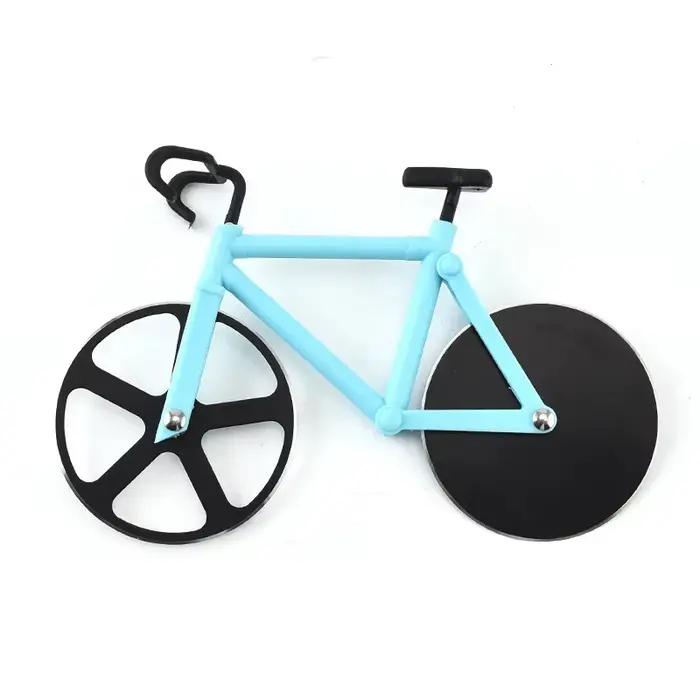 Couteau à Pizza en acier inoxydable, couteau à Pizza en forme de vélo à deux roues, outil à Pizza, c