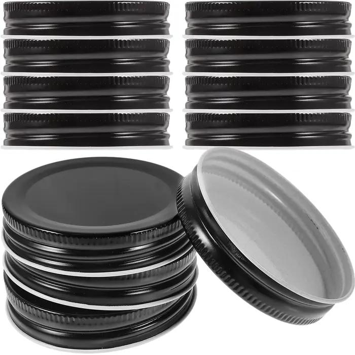 Lot de 10 couvercles métalliques hermétiques de 70 mm pour bocaux à bouche large, pour la mise en co