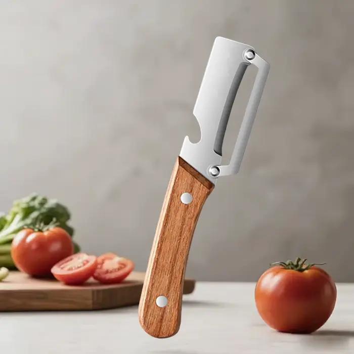 Éplucheur de cuisine en acier inoxydable, éplucheur de canne à sucre pour éplucher et trancher les f