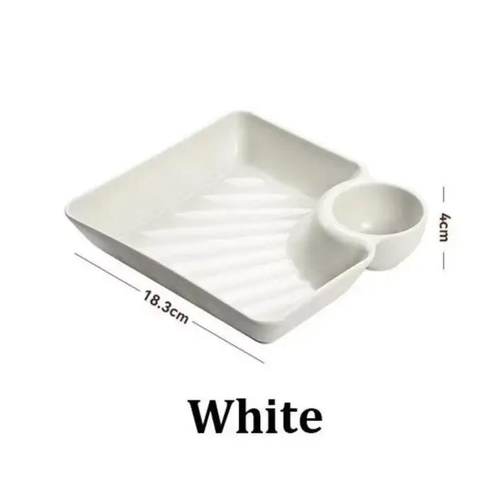 Chips et assiettes à tremper, plateau de service en plastique, assiette à boulettes avec soucoupe à 