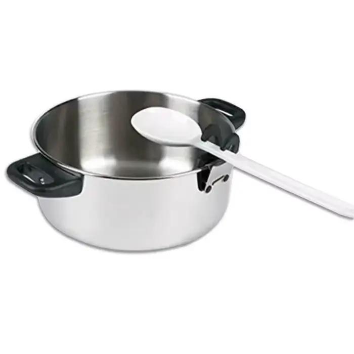 Porte-cuillère à Pot, Clip de fixation Anti-brûlure, poignée en Silicone pour cuillère, spatule, fou