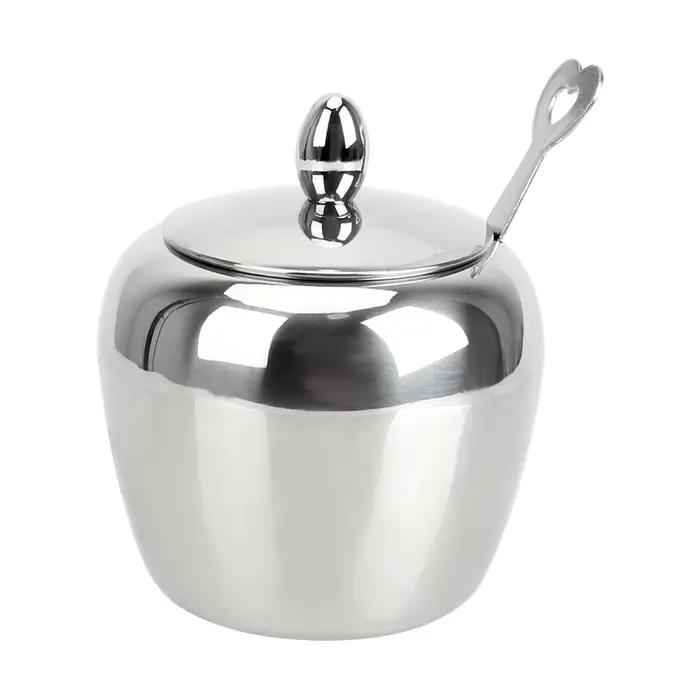 Sucrier à pommes, Pot d'assaisonnement, accessoires de cuisine avec couvercle et cuillère, Pot à con
