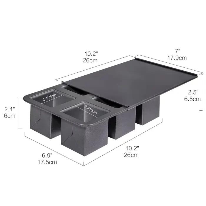 Mini moule à pain carré avec couvercle en acier au carbone pour toast, sandwich, muffin, gâteau, pât