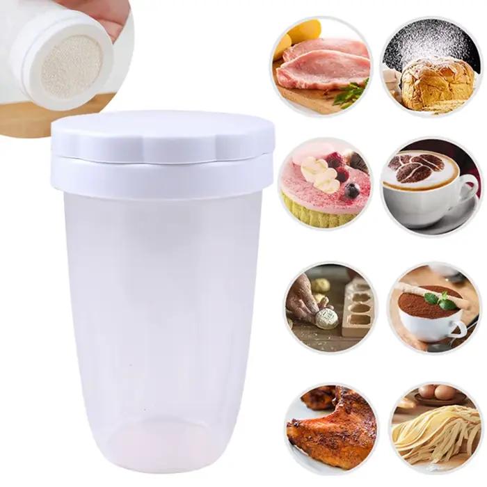 Shaker à sucre en poudre de cuisine, plumeau pour la cuisson à domicile, outil de distribution de fa