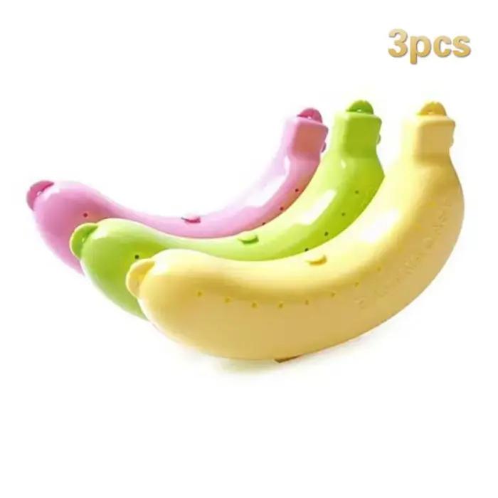 3 pièces économiseur de banane en plein air banane protecteur conteneur gardien boîte de rangement é