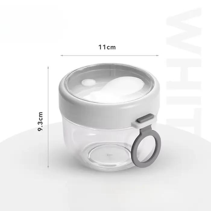 Tasse à flocons d'avoine de 600ml, couvercle hermétique épais avec cuillère, stockage des aliments, 