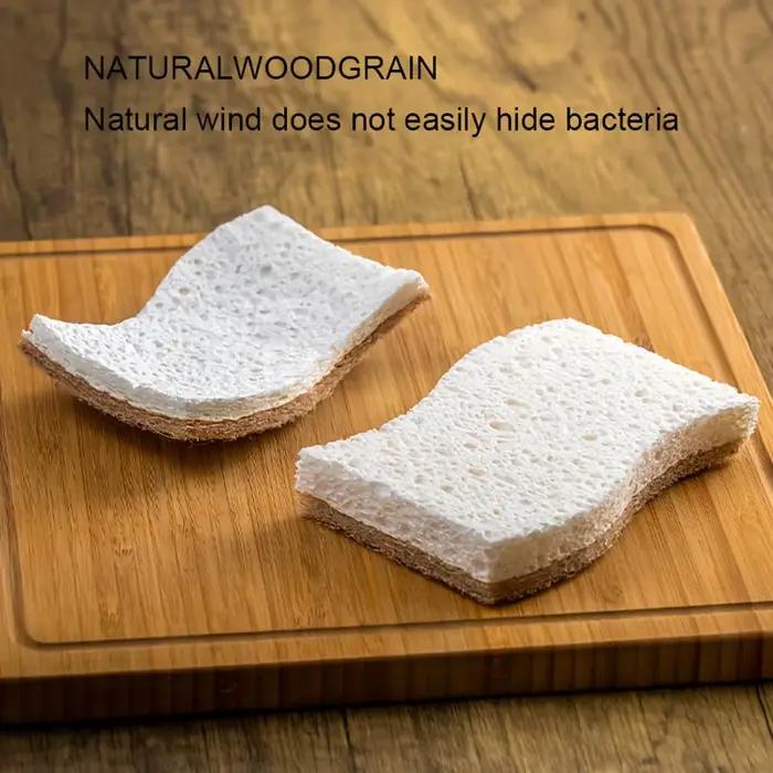 Éponge à vaisselle en pâte de bois naturelle, éponge sans rayures, facile à enlever les taches et la