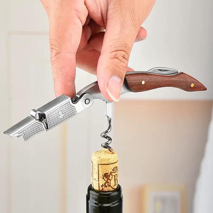 Leeseph ouvre-bouteille de vin, clé à vin manuelle à double charnière pour barman, serveur, serveur,