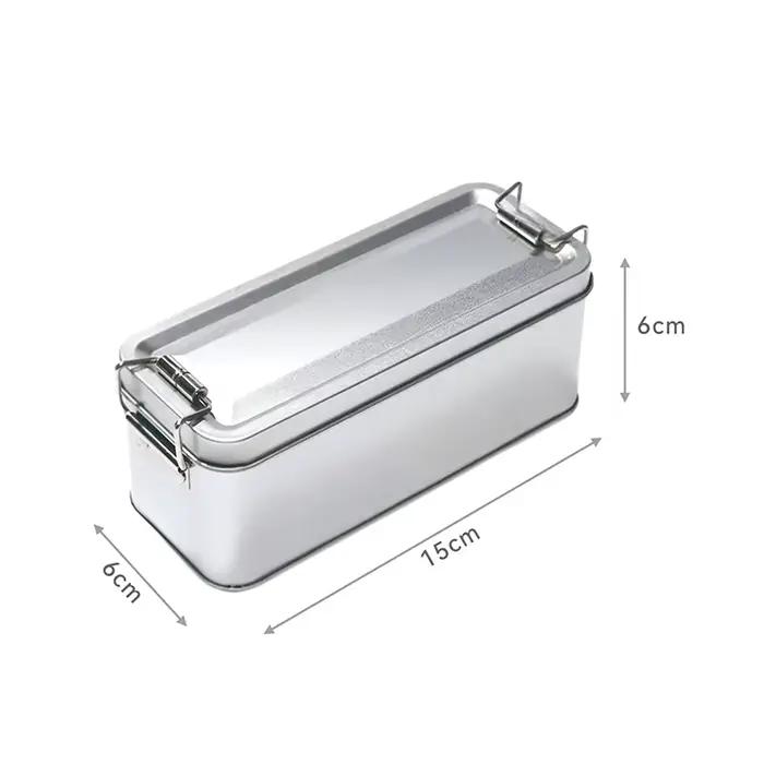 Boîte rectangulaire de boîtes à biscuits en fer blanc avec couvercle, anti-poussière, cuisine domest