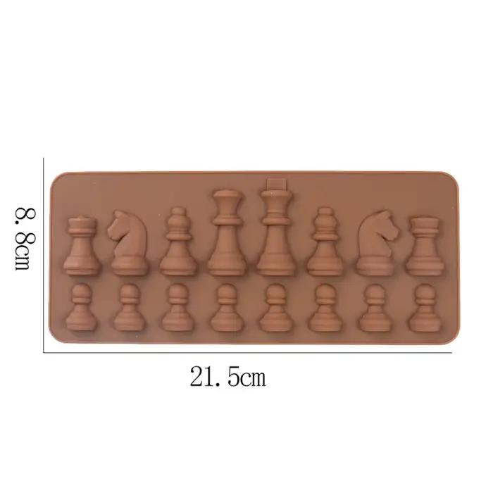 Moule à gâteau en forme d'échecs, à chocolat, à glaçons, en Silicone, outils de décoration de gâteau