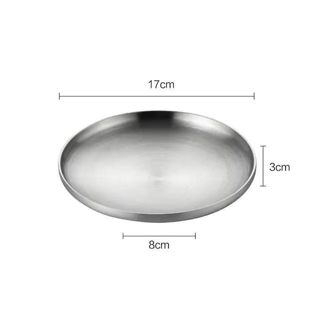Assiette ronde en acier inoxydable 304, assiette à dîner isolée à Double paroi, assiettes pour colla