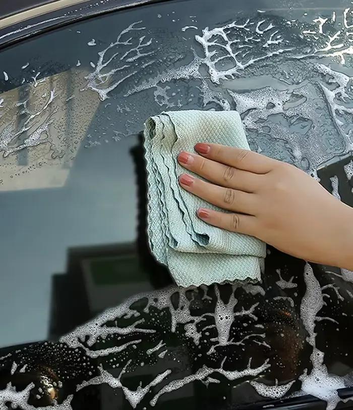 Chiffon de nettoyage de verre en microfibre, 10 pièces, non pelucheux, pour fenêtres, voiture, miroi