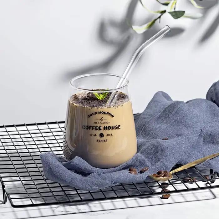 Pailles réutilisables en verre transparent, ensemble de verres pour boissons, jus, thé, Smunvétérans