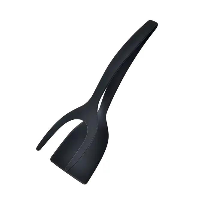 Nouveau 2 en 1 poignée Flip spatule pinces oeuf Flipper spatule Nylon revêtement antiadhésif crêpe p