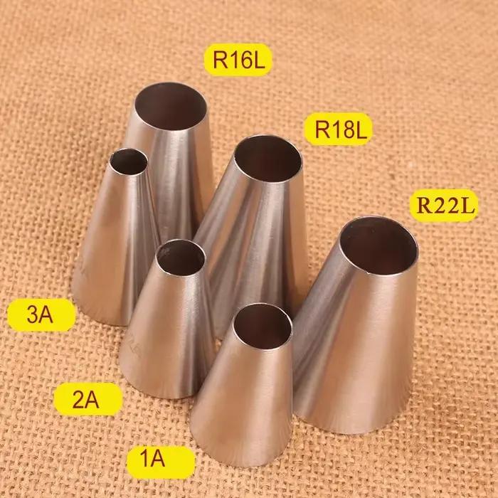 Buse de tuyauterie ronde multi-tailles, grande taille, outils de pâtisserie, crème à gâteau, pointes