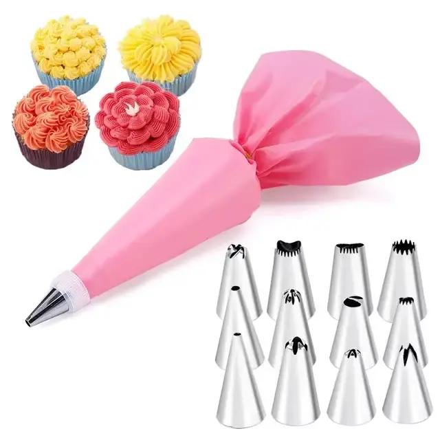 Poche en silicone réutilisable pour glaçage de gâteau, accessoire de cuisine pour crème, outil de dé